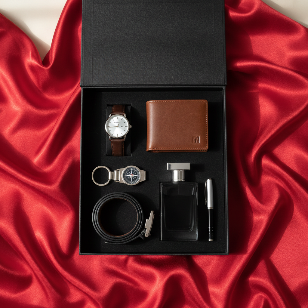 ❤️🎁 Coffret Cadeau Homme – Edition Spéciale Saint-Valentin – Pack Luxe 5 en 1