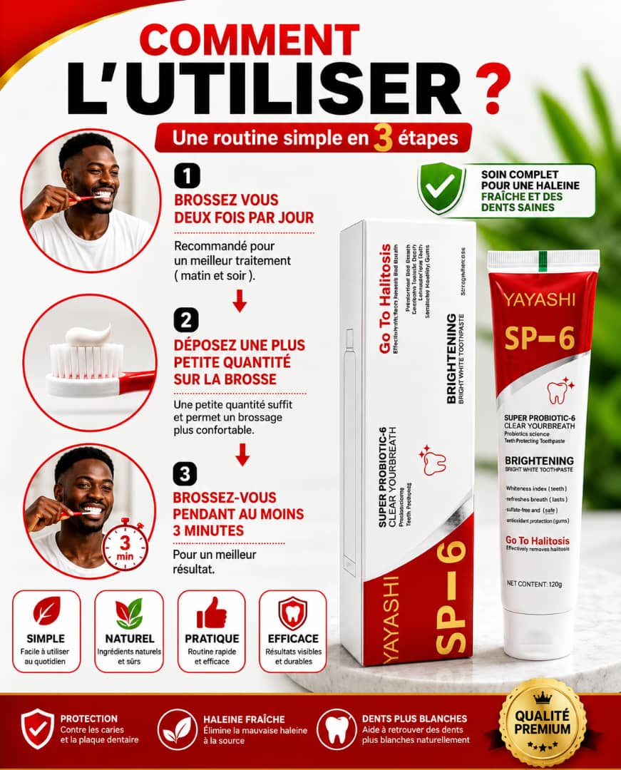SP-6 Super Probiotic-6 Dentifrice Probiotique Brightening+