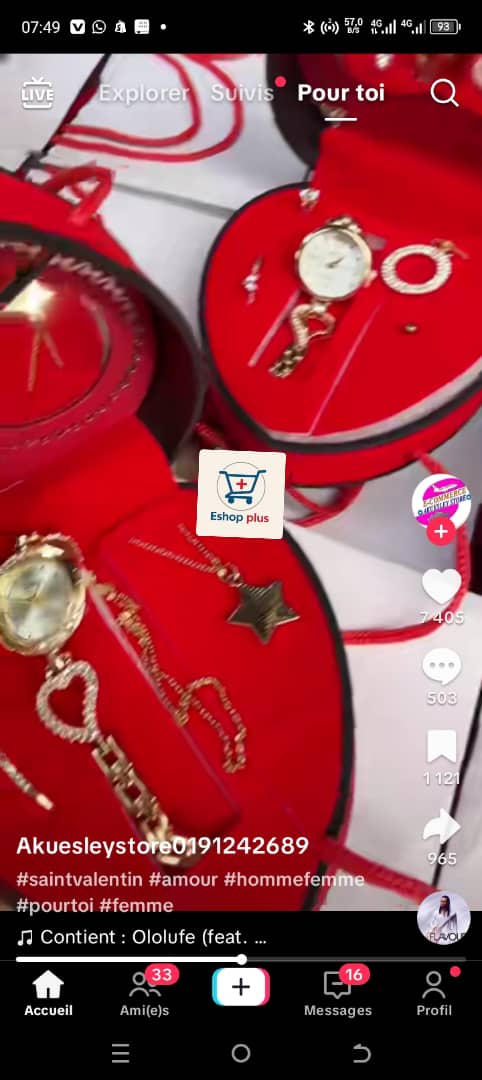 ❤️🌹 Coffret Cadeau Femme – Spécial Saint-Valentin – Montre & Parure de Bijoux